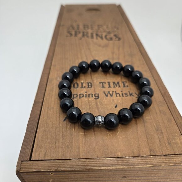 Onyx Bracelet with 10mm beads - Picture 7 of 8